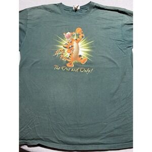 VTG 90s Disney Tigger "The One and Only!" T-shirt Green Winnie the Pooh Tee 2XL‎